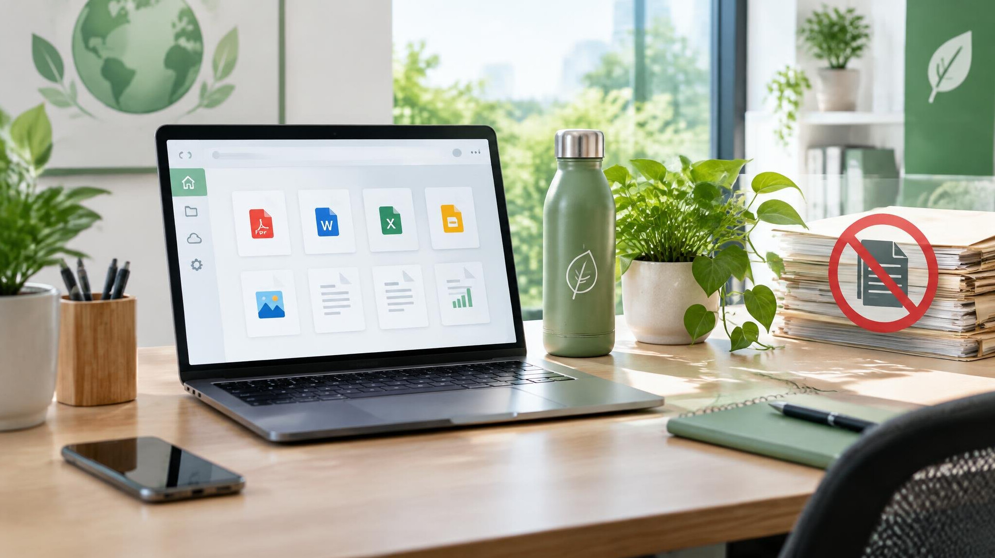 digital documents on screen