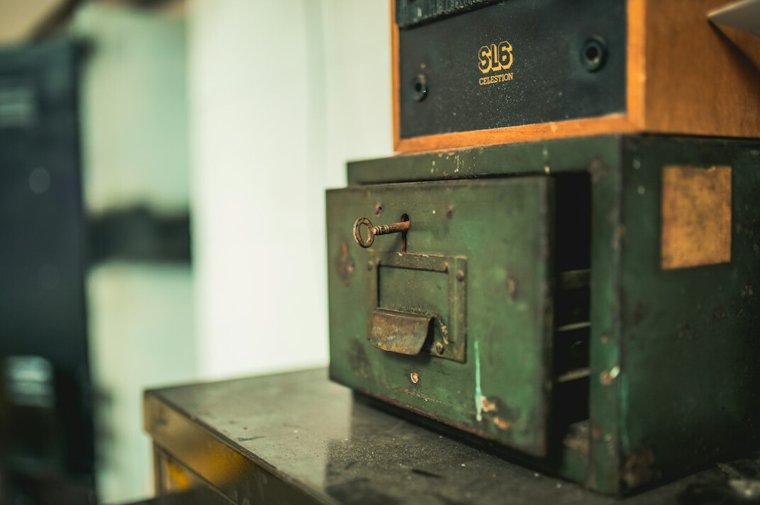green filing cabinet
